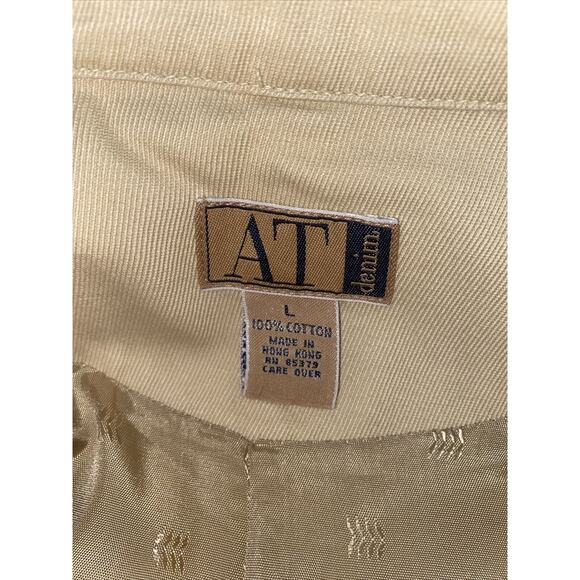 Vintage AT Denim Khaki Jean Jacket Lined Women Size Large - Picture 6 of 7